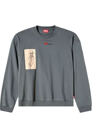 Diesel Bluzy, Mężczyzna, Niebieski, S, Bawełna, Bluza dresowa