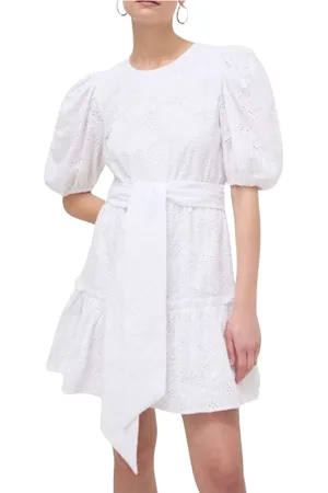 Silvian Heach Sukienki, Kobieta, Biały, L, Poliester, Elegancka Mini Sukienka