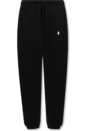 MARCELO BURLON Spodnie, Mężczyzna, Czarny, M, Bawełna, Spodnie dresowe z logo