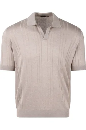 TAGLIATORE Koszulki, Mężczyzna, Beżowy, L, Pavel Silk Knit Polo