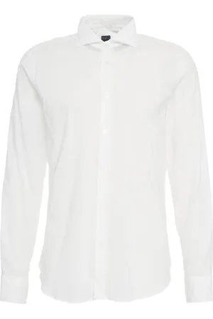 FEDELI Koszule, Mężczyzna, Biały, 3XL, Bawełna, Klasyczna Biała Koszula Bawełniana
