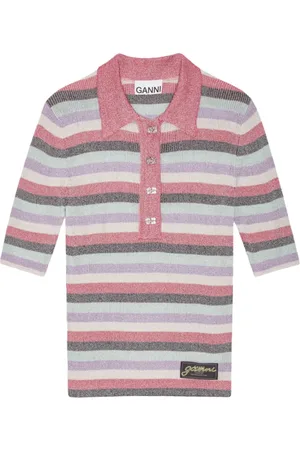 Ganni Koszulki, Kobieta, Wielobarwność, XS, Nylon, Wielokolorowy T-shirt Styl Ss 25