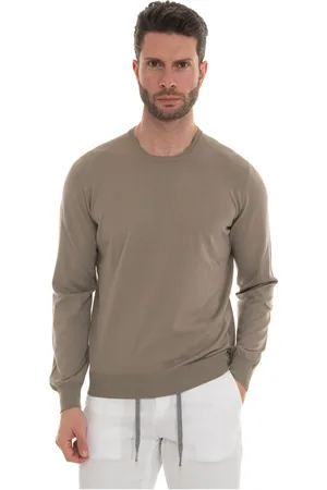 Gran Sasso Bluzy, Mężczyzna, Beżowy, 4XL, Bawełna, Sweter z okrągłym dekoltem