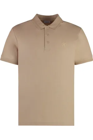 Burberry Koszulki, Mężczyzna, Beżowy, 2XL, Bawełna, Bawełniana koszulka polo z prążkowanymi brzegami