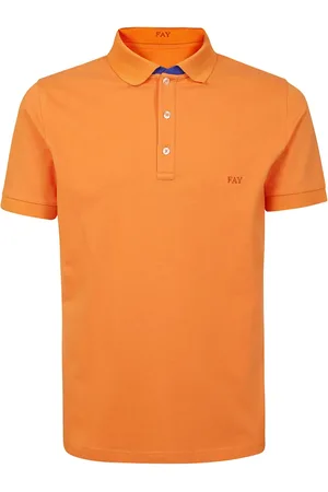 FAY Koszulki, Mężczyzna, Pomarańczowy, M, Bawełna, Polo z bawełny stretch