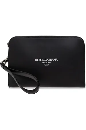 Dolce & Gabbana Torebki, Mężczyzna, Czarny, ONE SIZE, Skóra, Skórzana torba do ręki