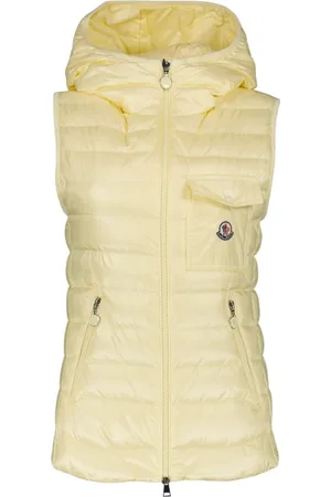 Moncler Kurtki, Kobieta, Żółty, S, Nylon, Bezrękawnik Glygos