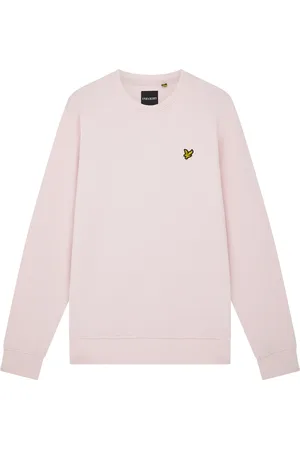 Lyle & Scott Bluzy, Mężczyzna, Różowy, S, Bawełna, Bluza Crew Neck