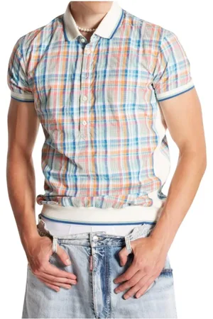 Dsquared2 Koszulki, Mężczyzna, Wielobarwność, L, Bawełna, Koszulka Polo w Pastelowych Kolorach Preppy