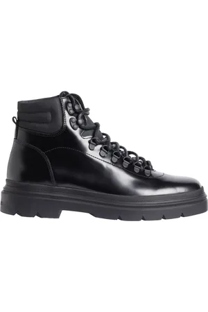 Calvin Klein Buty, Mężczyzna, Czarny, 44 EU, Skóra, Sznurowane Botki do Kostki