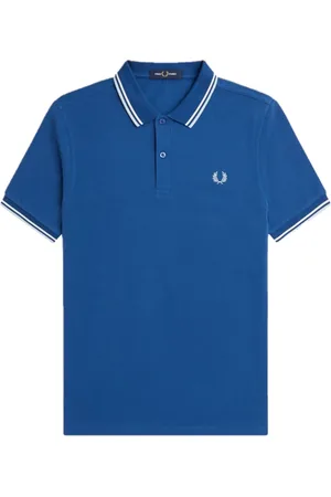 Fred Perry Koszulki, Mężczyzna, Niebieski, M, Bawełna, Polo Slim Fit z Podwójnym Paskiem
