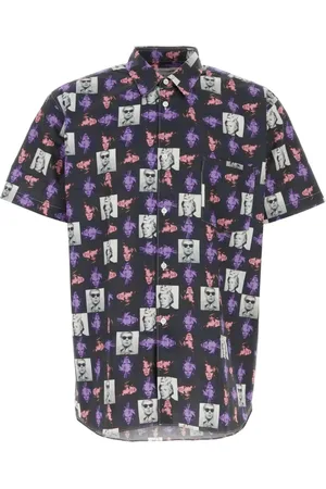 Comme des Garçons Koszule, Mężczyzna, Wielobarwność, M, Bawełna, Koszula Poplin z Nadrukiem