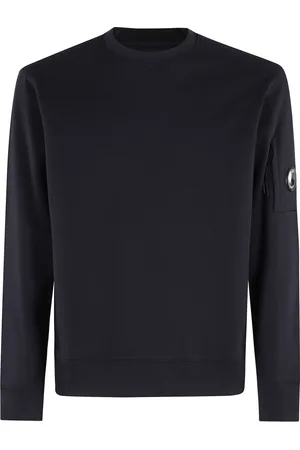 C.P. Company Bluzy, Mężczyzna, Niebieski, M, Bluza dresowa z okrągłym dekoltem z podwyższonego polaru