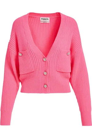 Essentiel Antwerp Swetry, Kobieta, Różowy, L, Essai Cardigan Hv 13
