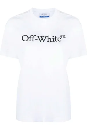 OFF-WHITE Koszulki, Kobieta, Biały, S, Biała koszulka z logo dla kobiet