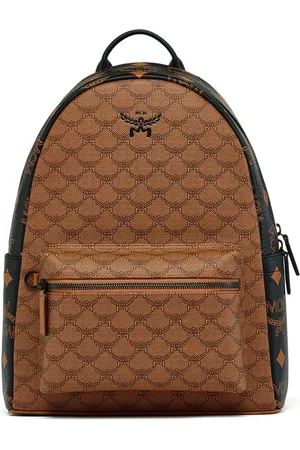 MCM Torebki, Kobieta, brązowy, ONE SIZE, Skóra, Stark Plecak w Monogram Mix