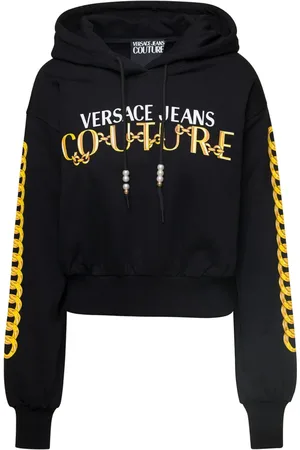 VERSACE Bluzy, Kobieta, Czarny, S, Czarne Swetry - 75Dp 314 Sweet