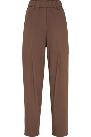 Brunello Cucinelli Spodnie, Kobieta, brązowy, L, Brązowe Eleganckie Spodnie
