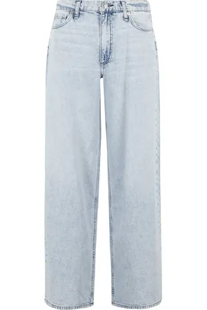 RAG&BONE Jeansy, Kobieta, Niebieski, W23, Denim, Jasnoniebieskie jeansy z wysokim stanem i szerokimi nogawkami