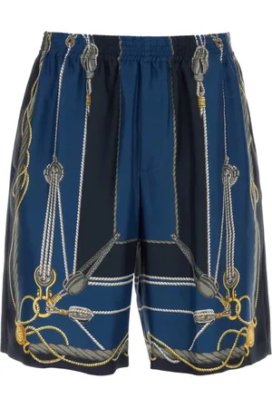 VERSACE Szorty, Mężczyzna, Wielobarwność, L, Wydrukowane jedwabne szorty bermuda