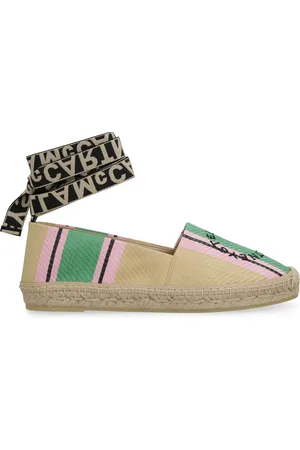 Stella McCartney Buty, Kobieta, Wielobarwność, 37 EU, Pasemkowe espadryle z wiązaniem na kostce