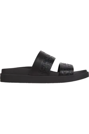 Calvin Klein Buty, Kobieta, Czarny, 36 EU, Skóra, Ergo Slide Mono Sliders