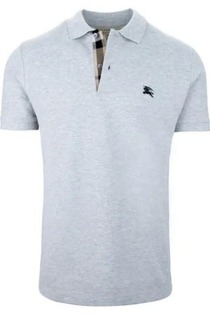 Burberry Koszulki, Mężczyzna, Szary, S, Bawełna, Bawełniana koszulka polo z krótkim rękawem