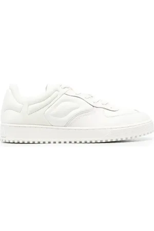 Emporio Armani Buty, Mężczyzna, Biały, 44 EU, Skóra, Pikowane Sznurowane Sneakersy