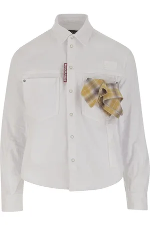 Dsquared2 Koszule, Mężczyzna, Biały, L, Bawełna, Carpenter Shirt