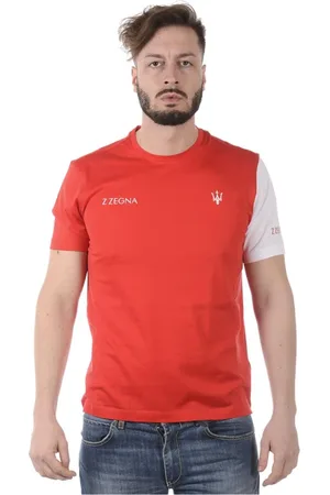 Ermenegildo Zegna Koszulki, Mężczyzna, Czerwony, L, Bawełna, T-Shirt Sweatshirt
