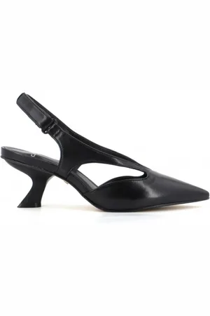 CARRANO Buty, Kobieta, Czarny, 37 EU, Skórzane dekoltowane z regulowanym paskiem
