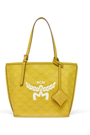 MCM Torebki, Kobieta, Żółty, ONE SIZE, Skóra, Shopper nieba w Lauretos
