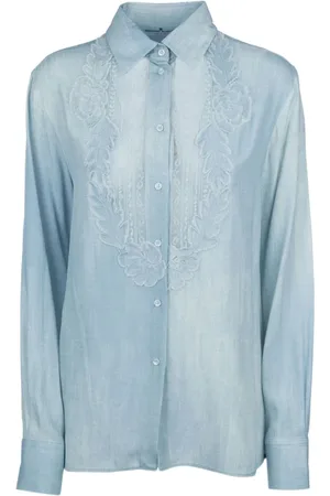 ERMANNO SCERVINO Bluzki, Kobieta, Niebieski, L, Celeste Shirt