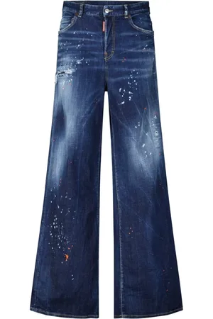 Dsquared2 Jeansy, Kobieta, Niebieski, XS, Bawełna, Szerokie Jeansyy Traveller