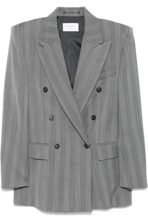 Sportmax Kurtki, Kobieta, Szary, 2XS, Wełna, Merlot Blazer