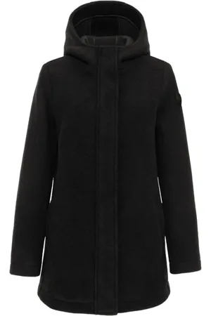 Colmar Płaszcze, Kobieta, Czarny, 2XS, Wełna, Czarny płaszcz wełniany Extra Slim Fit