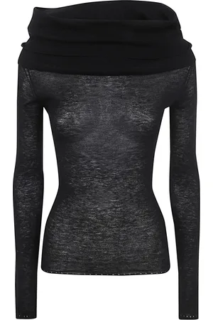Filippa K Koszulki, Kobieta, Czarny, L, Wełna, Bluzka z odkrytymi ramionami
