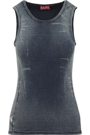 Diesel Koszulki, Kobieta, Niebieski, XS, Bawełna, Topwear