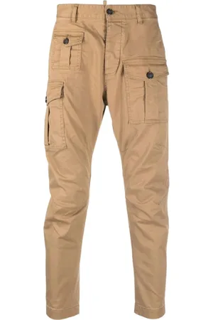 Dsquared2 Spodnie, Mężczyzna, Beżowy, L, Stylowe Spodnie Slim-fit
