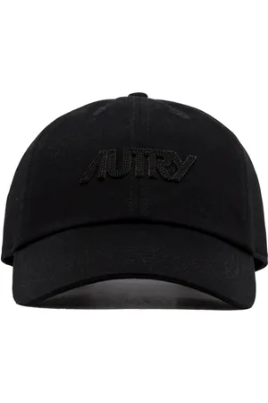 Autry Akcesoria, unisex, Czarny, ONE SIZE, Czarna Bawełniana Czapka Baseballowa z Logo
