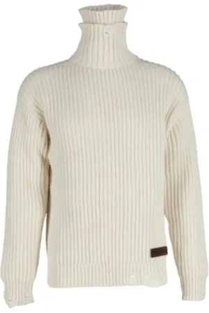 Dsquared2 Swetry, Mężczyzna, Biały, M, Golf z golfem