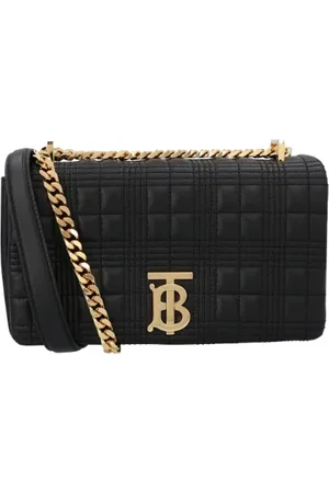 Burberry Torebki, Kobieta, Czarny, ONE SIZE, Bawełna, Pikowana skórzana listonoszka