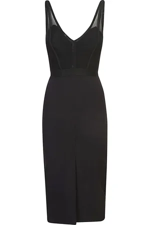 Elisabetta Franchi Sukienki, Kobieta, Czarny, L, Tiul, Sukienka Midi z Tiulu i Topem Bustier z Krepy
