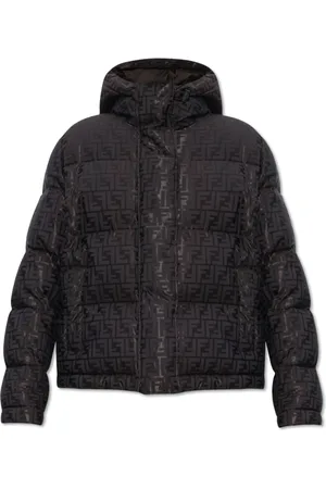 Fendi Kurtki, Kobieta, Czarny, M, Nylon, Monogramowana kurtka puchowa