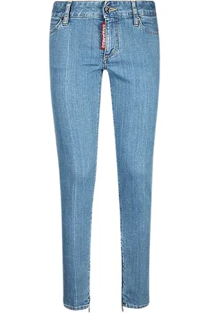 Dsquared2 Jeansy, Kobieta, Niebieski, 3XS, Bawełna, Dopasowane jeansy ze średnim stanem