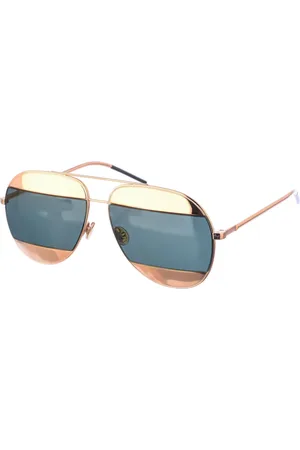 Dior Akcesoria, Kobieta, Żółty, ONE SIZE, Metalowe okulary przeciwsłoneczne Aviator
