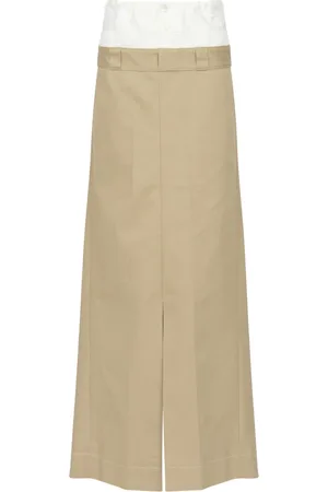 Maison Margiela Spódnice, Kobieta, Beżowy, S, Bawełna, Elegancka spódnica maxi