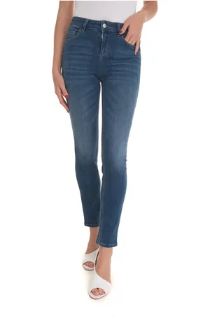 Liu Jo Jeansy, Kobieta, Niebieski, W27, Bawełna, Jeansyy damskie z wysokim stanem, o kroju slim-fit