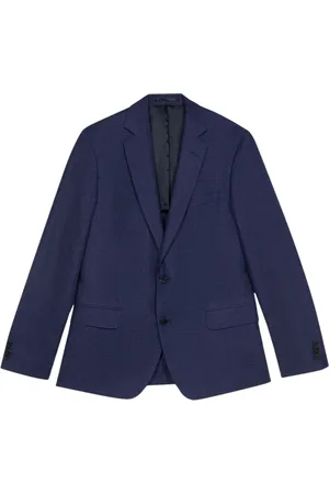 Brooks Brothers Kurtki, Mężczyzna, Niebieski, L, Wełna, Granatowa marynarka z mieszanki lnu i dziewiczej wełny