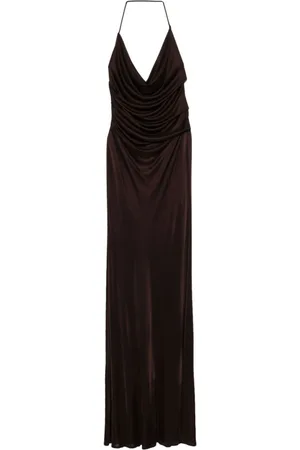 Elisabetta Franchi Sukienki, Kobieta, brązowy, S, Brązowa Sukienka Elegancka i Wygodna